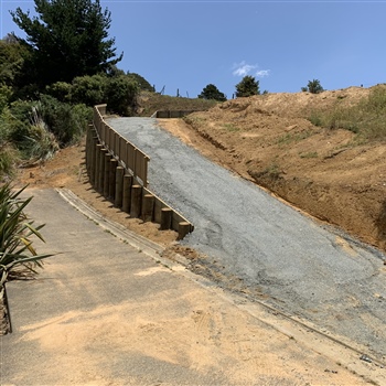 Retaining wall driveway works on the Tutukaka Coast