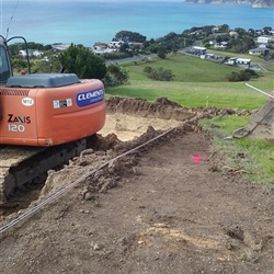 Exacation for house site looking over Langs Beach